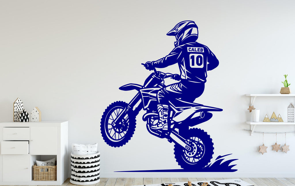 Motocross Wall Decal, Bike Wall sticker, Motocross wall art Kids room Decal