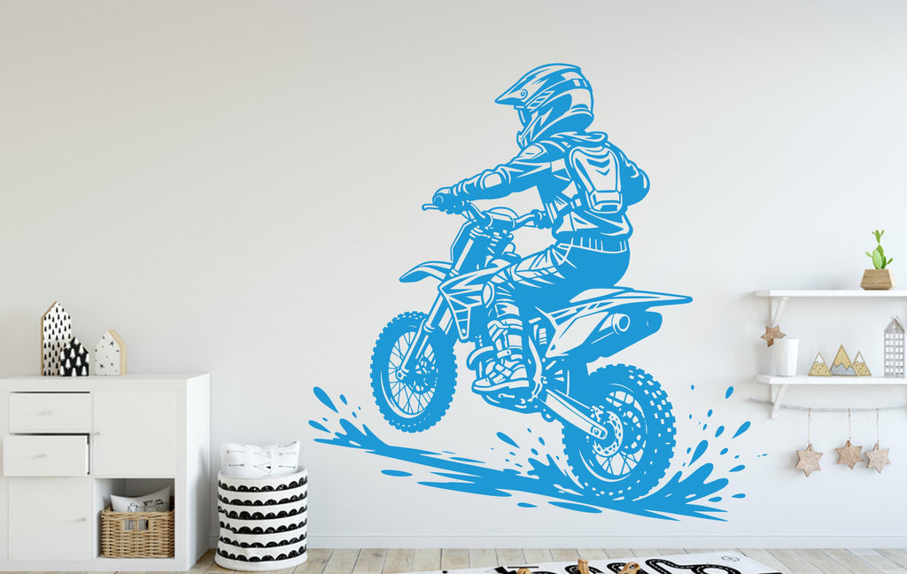 Motocross Wall Decal, Bike Wall sticker, Motocross wall art Kids room Decal