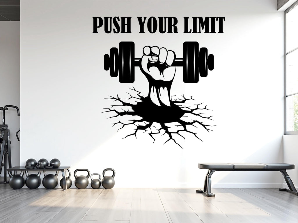 Gym Wall Decor Crack Wall Fitness Wall Art Gym Wall Decals Cracked Wall Decal Sticker Crossfit Gifts Home Gym Wall Sticker Gym 790LU