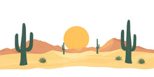 Load image into Gallery viewer, Desert Cactus Wallpaper Boho Wall Decal Sunset Wall Mural Peel And Stick Wallpaper Living Room Bedroom Western Desert Wall Decor Minimalist