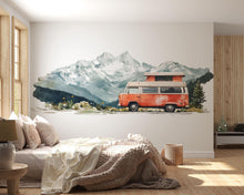 Load image into Gallery viewer, Camper Van Wallpaper Mountain Wall Decal Adventure Wall Mural Peel And Stick Wallpaper Bedroom Living Room Travel Nature Wall Decor Alpine