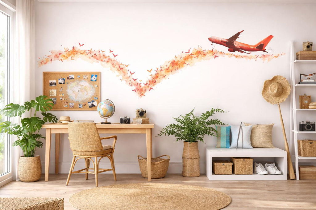 Airplane Wallpaper Travel Wall Decal Wanderlust Wall Mural Peel And Stick Wallpaper Bedroom Office Kids Room Adventure Travel Wall Decor