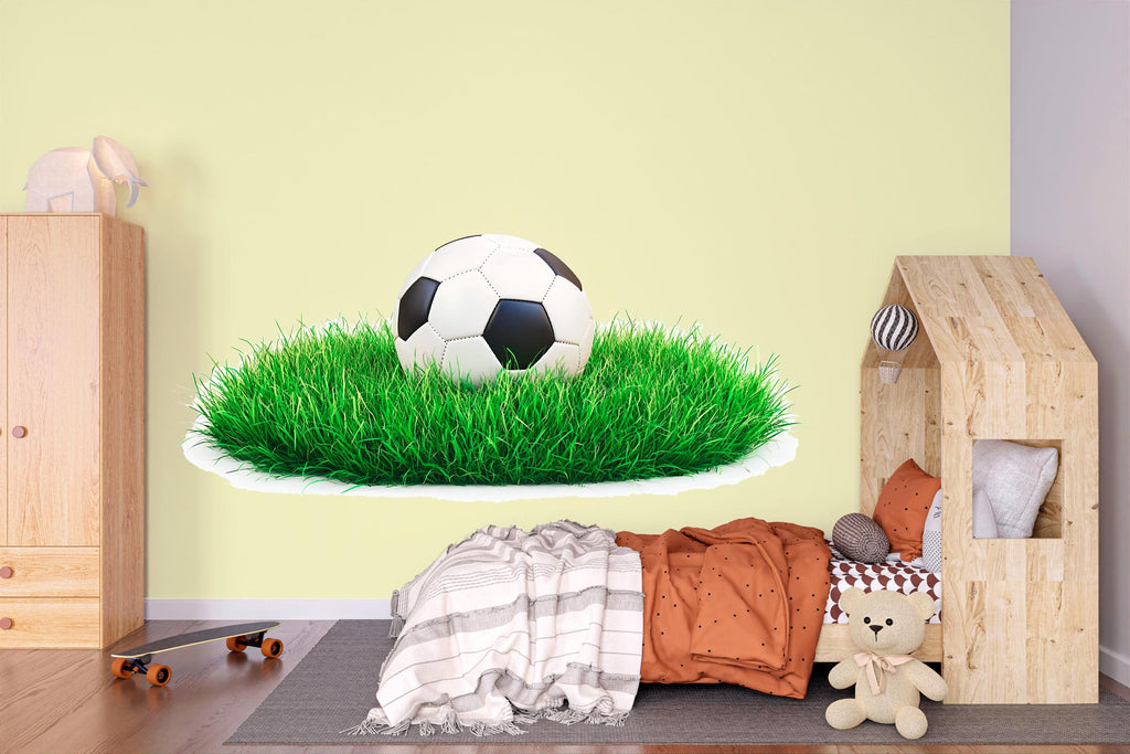 Soccer Ball Wall Decal, Football Wall Sticker, Kids Room Wall Art, Boys Sports Decor, Playroom Wall Mural, 523mv
