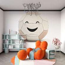 Load image into Gallery viewer, Smiling Soccer Ball Wall Decal, Cute Sports Wall Sticker, Kids Room Wall Art, Playroom Decor, Nursery Ball Mural, 524mv