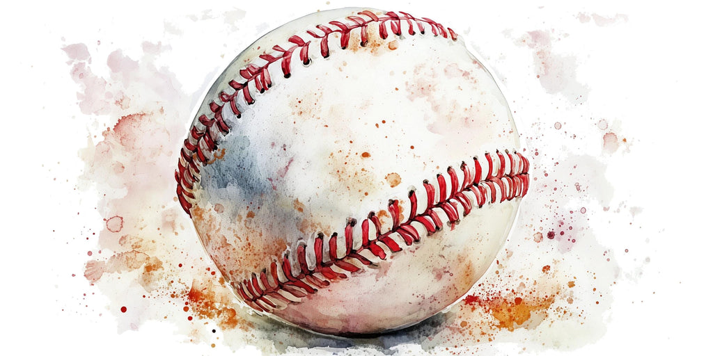 Baseball Wall Decal, Watercolor Baseball Sticker, Boys Room Wall Art, Sports Nursery Decor, Playroom Wall Mural, 525mv