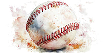 Load image into Gallery viewer, Baseball Wall Decal, Watercolor Baseball Sticker, Boys Room Wall Art, Sports Nursery Decor, Playroom Wall Mural, 525mv
