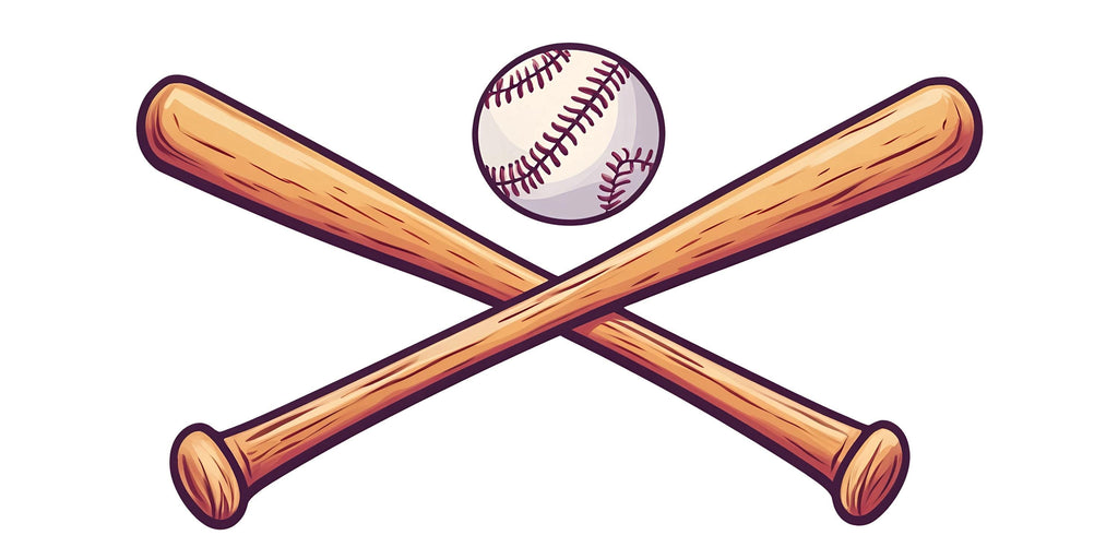 Baseball Wall Decal, Crossed Bats Wall Sticker, Boys Room Wall Art, Sports Nursery Decor, Playroom Mural, 526mv