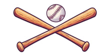 Load image into Gallery viewer, Baseball Wall Decal, Crossed Bats Wall Sticker, Boys Room Wall Art, Sports Nursery Decor, Playroom Mural, 526mv