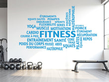 Load image into Gallery viewer, French Fitness Word Cloud Wall Decal | Gym Motivation Wall Sticker | Workout Vinyl Wall Art | Home Gym Decor | Fitness Wall Decal 791LU