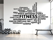 Load image into Gallery viewer, French Fitness Word Cloud Wall Decal | Gym Motivation Wall Sticker | Workout Vinyl Wall Art | Home Gym Decor | Fitness Wall Decal 791LU