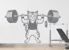 Load image into Gallery viewer, Cat Gym Wall Decal Bodybuilder fitness Decor Workout Art Vinyl Gym Wall Stickers Bedroom Gym Workout Skull Motivation 363DE