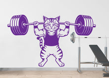 Load image into Gallery viewer, Cat Gym Wall Decal Bodybuilder fitness Decor Workout Art Vinyl Gym Wall Stickers Bedroom Gym Workout Skull Motivation 363DE