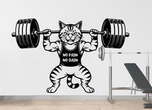 Load image into Gallery viewer, Angry Cat Gym Wall Decal Bodybuilder fitness Decor Workout Art Vinyl Gym Wall Stickers Bedroom Gym Workout Skull Motivation 364DE