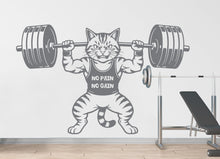 Load image into Gallery viewer, Angry Cat Gym Wall Decal Bodybuilder fitness Decor Workout Art Vinyl Gym Wall Stickers Bedroom Gym Workout Skull Motivation 364DE