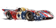 Load image into Gallery viewer, Patriotic Race Car Wallpaper American Flag Sports Car Wall Decal Boys Room Racing Wall Mural Peel And Stick Wallpaper Kids Car Decor