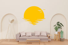 Load image into Gallery viewer, Sun Wall Decal, Vinyl sunset decals, Sunshine wall decal, Half Sun decal, Boho Sun Nursery Decor, Sunrise nursery decal Sunshine decor 794LU