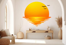 Load image into Gallery viewer, Sun Wall Decal, Vinyl sunset decals, Sunshine wall decal, Half Sun decal, Boho Sun Nursery Decor, Sunrise nursery decal Sunshine decor 795LU