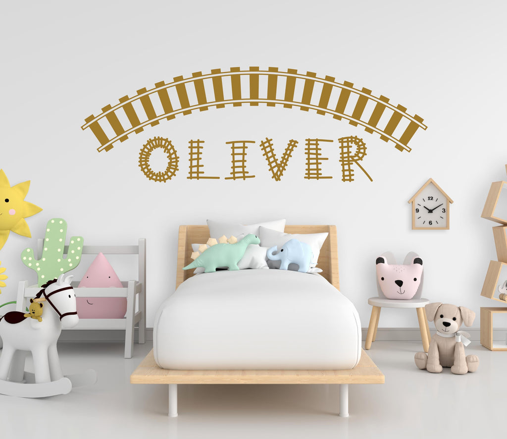 Railroad train Wall Decal Highway Vinyl Sticker Track Route Wall Decor Kids Playroom Boys Room Wall Art Train Bedroom Mural Sticker 798LU