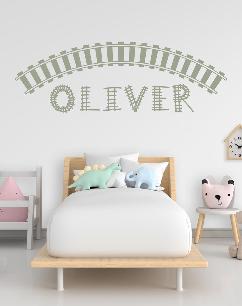 Railroad train Wall Decal Highway Vinyl Sticker Track Route Wall Decor Kids Playroom Boys Room Wall Art Train Bedroom Mural Sticker 798LU