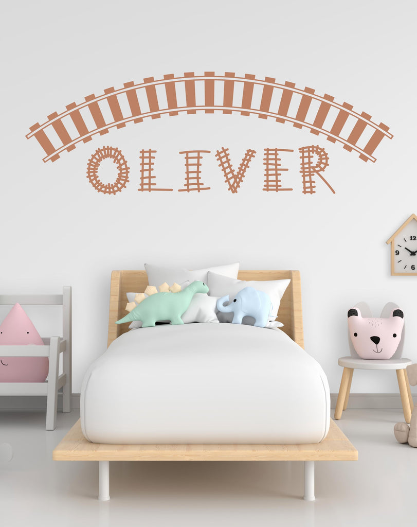 Railroad train Wall Decal Highway Vinyl Sticker Track Route Wall Decor Kids Playroom Boys Room Wall Art Train Bedroom Mural Sticker 798LU