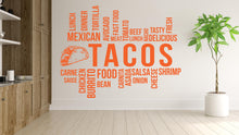 Load image into Gallery viewer, Tacos Wall Decal Restaurant Wall Decal Burrito Wall Sticker Wall Decal Wall Art Window Wall Sticker Mexican food Decor