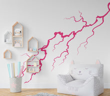 Load image into Gallery viewer, Thunder Bolt Wall mural decals decor, Lightning strike wall decal, Lightning bolt wall decal sticker, Nature storm wall vinyl decal 801LU