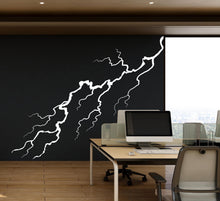 Load image into Gallery viewer, Thunder Bolt Wall mural decals decor, Lightning strike wall decal, Lightning bolt wall decal sticker, Nature storm wall vinyl decal 801LU
