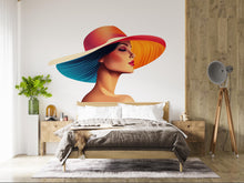 Load image into Gallery viewer, Woman Face Wall Sticker, Fashion Wall Decal, Abstract Lady Wall Art, Modern Bedroom Decor, Beauty Salon Sticker, 102gm