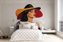 Load image into Gallery viewer, Fashion Lady Wall Sticker, Woman Face Decal, Glam Wall Art, Beauty Salon Decor, Modern Girl Room Sticker, 103gm