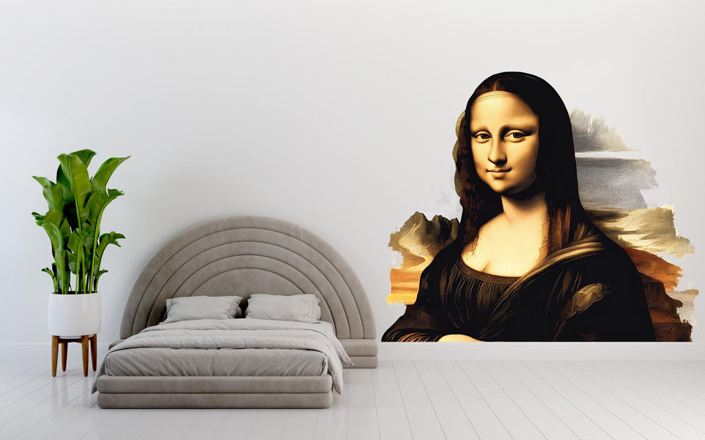 Mona Lisa Wall Decal, Famous Painting Sticker, Renaissance Wall Art, Classic Bedroom Decor, Da Vinci Style, 105gm