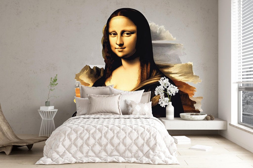 Mona Lisa Wall Decal, Famous Painting Sticker, Renaissance Wall Art, Classic Bedroom Decor, Da Vinci Style, 105gm