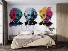 Load image into Gallery viewer, Einstein Wall Decal, Pop Art Scientist Sticker, Albert Einstein Wall Art, Nerd Room Decor, Modern Portrait, 106gm