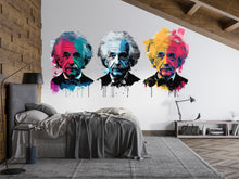 Load image into Gallery viewer, Einstein Wall Decal, Pop Art Scientist Sticker, Albert Einstein Wall Art, Nerd Room Decor, Modern Portrait, 106gm