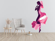 Load image into Gallery viewer, Pink Fashion Lady Wall Decal, Woman Silhouette Sticker, Glam Wall Art, Girl Room Decor, Boutique Wall Mural, 110gm