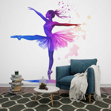 Load image into Gallery viewer, Ballerina Wall Decal, Ballet Wall Sticker, Dancer Wall Art, Girl Room Decor, Dance Studio Mural, 112gm