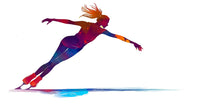 Load image into Gallery viewer, Ice Skater Wall Decal, Figure Skating Sticker, Sports Wall Art, Girl Room Decor, Skating Mural, 113gm