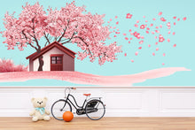 Load image into Gallery viewer, Cherry Blossom Wall Decal, Pink Tree Sticker, Nursery Wall Art, Baby Room Decor, Floral House Mural, 118gm