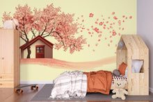 Load image into Gallery viewer, Cherry Blossom Wall Decal, Pink Tree Sticker, Nursery Wall Art, Baby Room Decor, Floral House Mural, 118gm