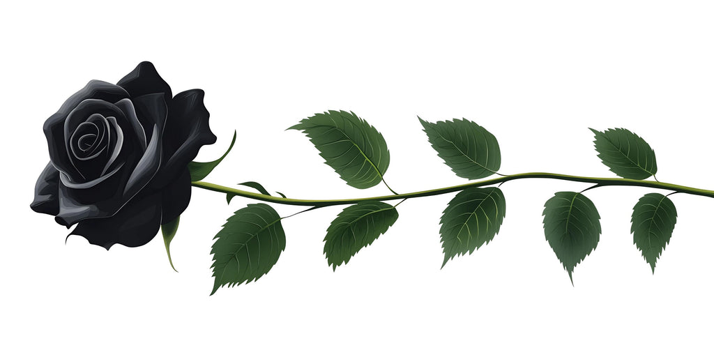 Black Rose Wall Decal, Gothic Flower Sticker, Floral Wall Art, Dark Botanical Decor, Modern Rose Mural, 130gm