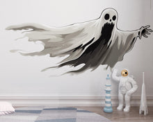 Load image into Gallery viewer, Flying Ghost Wall Decal, Halloween Wall Sticker, Spooky Kids Room Decor, Gothic Wall Art, Horror Mural, 134gm