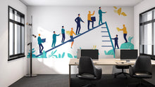 Load image into Gallery viewer, Teamwork Office Wall Decal, Business Growth Sticker, Corporate Wall Art, Leadership Mural, Motivational Office Decor, 135gm
