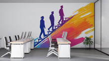 Load image into Gallery viewer, Motivational Office Wall Decal, Success Staircase Sticker, Business Wall Art, Corporate Office Decor, Leadership Mural, 136gm
