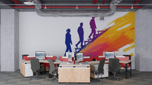 Load image into Gallery viewer, Motivational Office Wall Decal, Success Staircase Sticker, Business Wall Art, Corporate Office Decor, Leadership Mural, 136gm