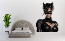 Load image into Gallery viewer, Cat Woman Wall Decal, Superhero Wall Sticker, Glam Wall Art, Modern Bedroom Decor, Comic Style Mural, 139gm