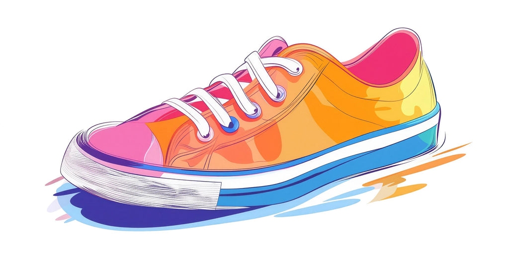 Colorful Sneaker Wall Decal, Shoe Wall Sticker for Kids Room, Teen Bedroom Wall Art, Streetwear Wall Decor, 147gm