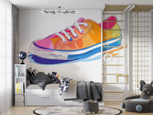 Load image into Gallery viewer, Colorful Sneaker Wall Decal, Shoe Wall Sticker for Kids Room, Teen Bedroom Wall Art, Streetwear Wall Decor, 147gm