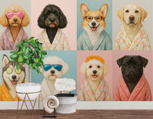 Load image into Gallery viewer, Dog Grooming salon Wallpaper Spa dog Peel and Stick Dog room Wallpaper Nursery Self Adhesive Dog Animal nursery decor Mural