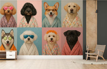 Load image into Gallery viewer, Dog Grooming salon Wallpaper Spa dog Peel and Stick Dog room Wallpaper Nursery Self Adhesive Dog Animal nursery decor Mural