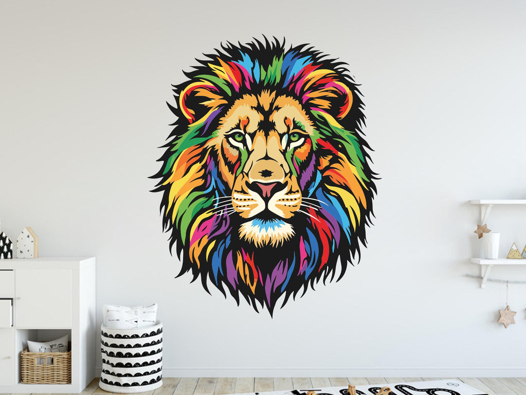 Lion wall decals I Animal Wall decor I Safari wall art I Lover Animals Wall Bathroom Wall Stickers Vinyl