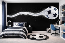 Load image into Gallery viewer, Soccer Ball Wallpaper Boys Soccer Room Wall Decal Football Sports Wall Mural Peel And Stick Wallpaper Kids Bedroom Soccer Decor